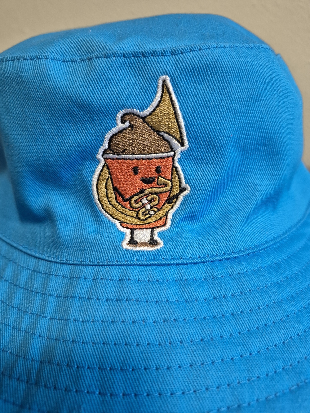 Wendy's "We Love Band" Blue Bucket Hat Frosty Playing Tuba Embroidered - Picture 2 of 5